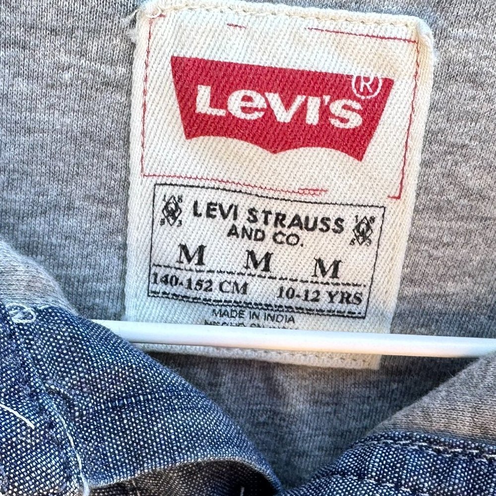 Hem 23" Levi’s Kids Denim Jacket Lightweight Cotton Knit Lined - Picture 3 of 10